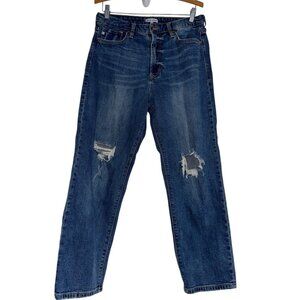 Dear John Super High Rise Jodi Straight Jeans Cape Town Wash Distressed Sz 30